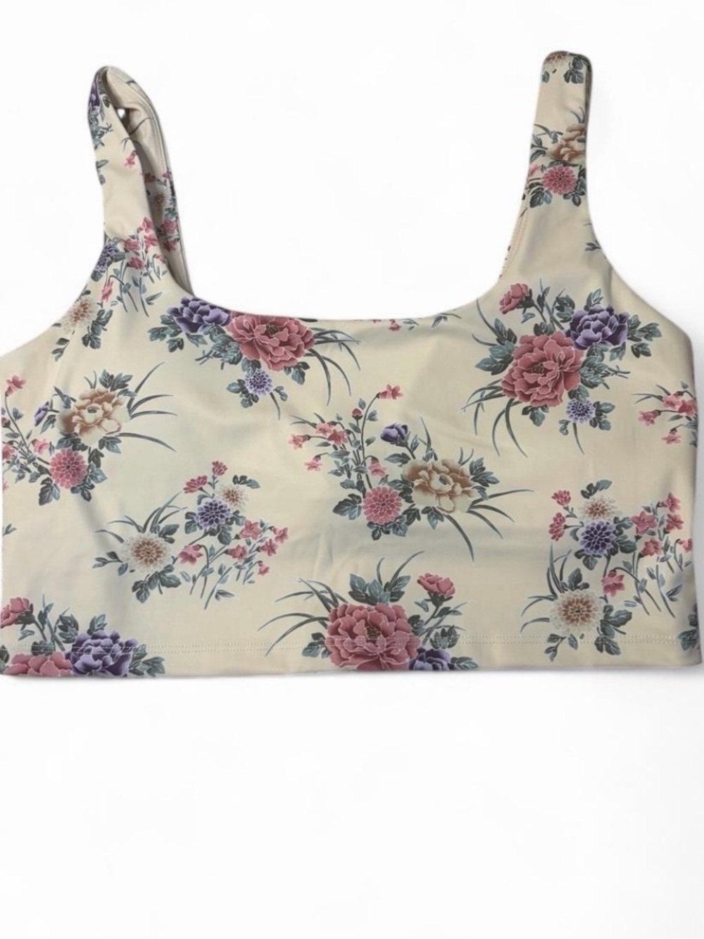 Lovelei Floral longline floral sports bra Crop top Cream multi size XL